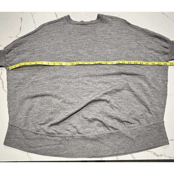 J. Crew Women's Dolman Sleeve Merino Wool Pullover 3/4 Sleeve Grey Sweater SZ M - Picture 15 of 16